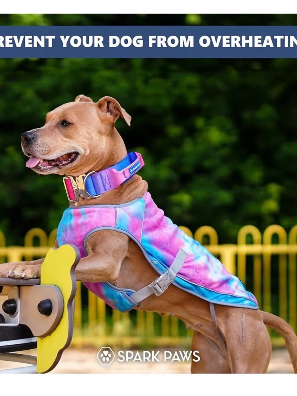 Spark Paws Dog Cooling Vest ,XLarge, Pastel,SPF 50 UV Sun Protection